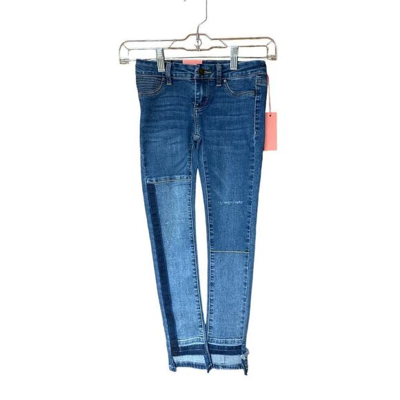 Blank NYC Girls The Mini Mercer distressed multi media skinny Jeans NWT Size 7 - Picture 1 of 10